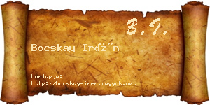 Bocskay Irén névjegykártya