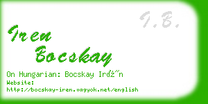 iren bocskay business card